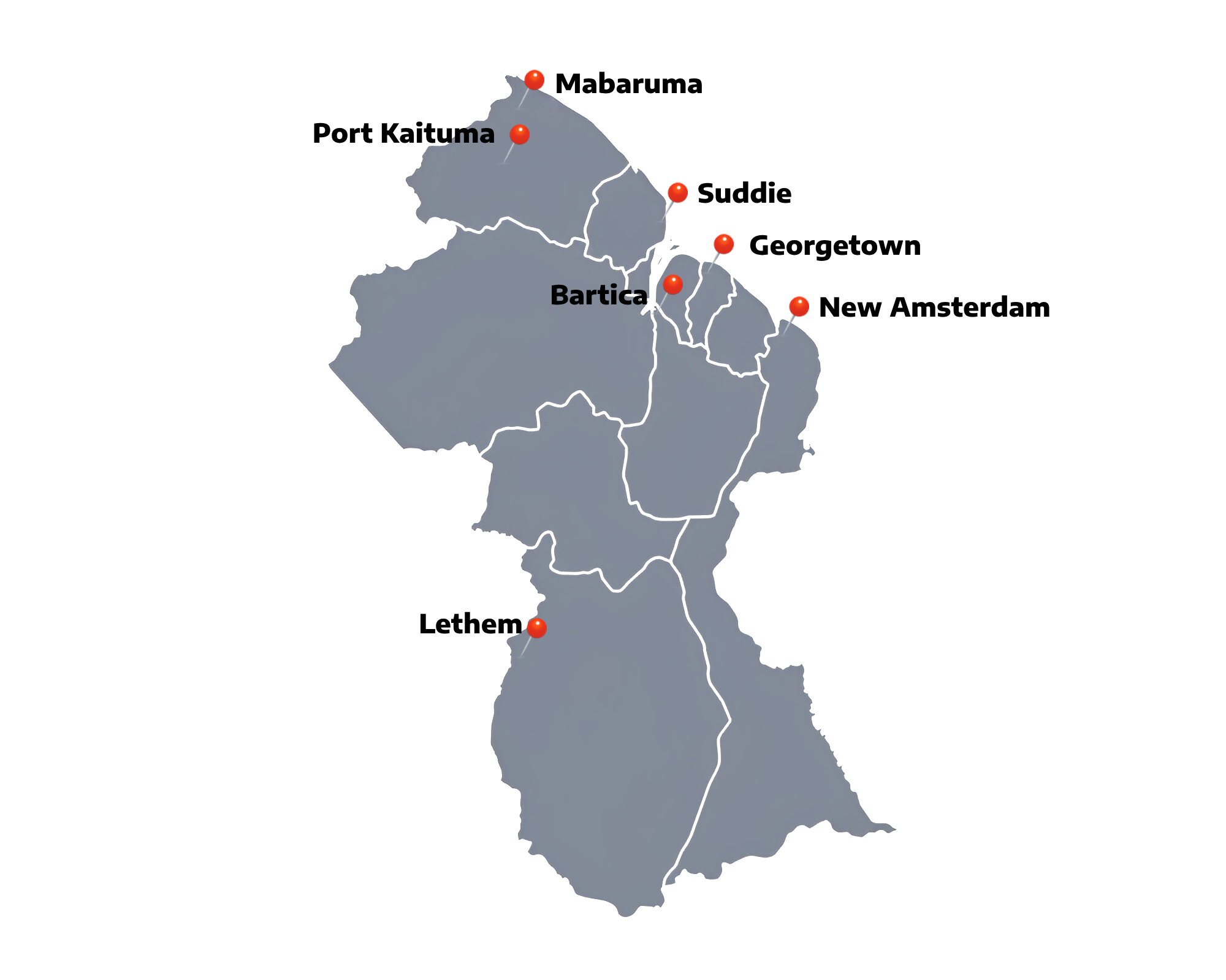 DCRA Locations Pinned